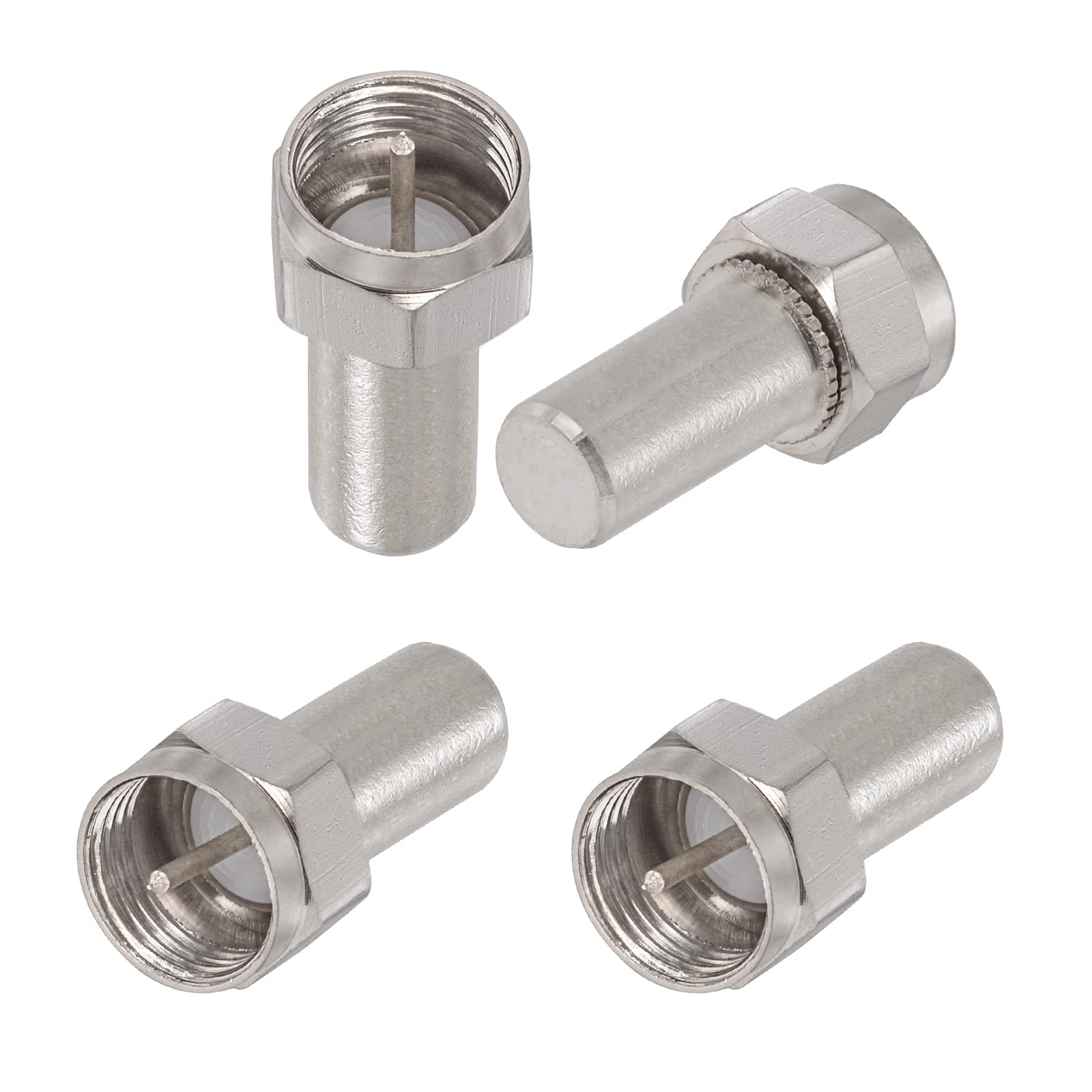 Superbat F-Type 75 Ohm Coaxial Terminator F Male Coax Cap Cover for Coax Splitter Coaxial Cable AMP TV Antenna Wall Plates 4-Pack - Image 3