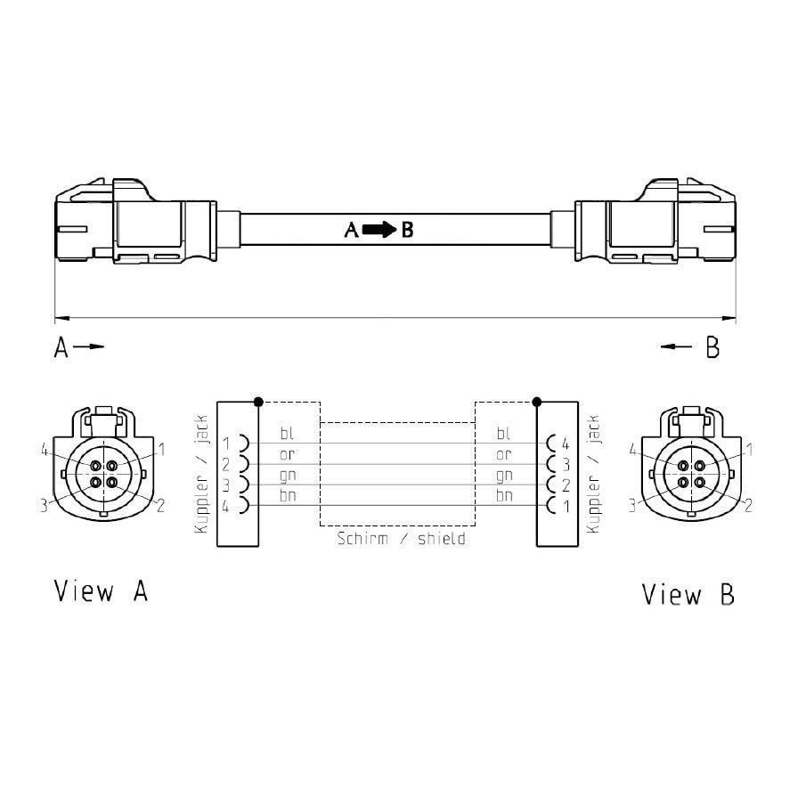 Superbat Fakra HSD LVDS Adapter 3ft Wiring Harness HSD 535 4-Core Cable Fakra Z Female Connector for USB Wire Vehicle Transmission Screens etc. - Image 4